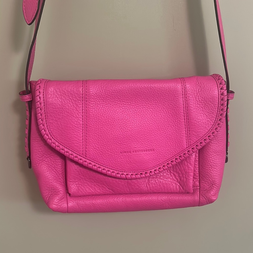 Aimee Kestenberg Pebble Leather Pink Crossbody Purse - All For Love - Picture 6 of 12